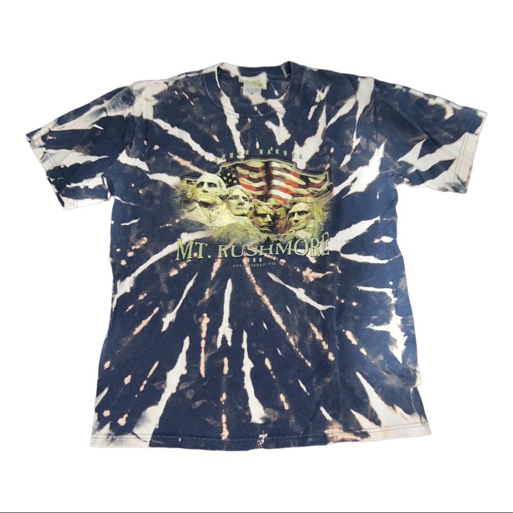 Repurposed bleached tee Mt Rushmore tourist tee